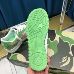 Hypeyourbeast Bape Sta Low Top Sneakers Green Pink