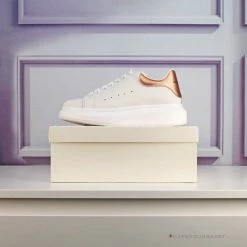 Hypeyourbeast Alexander McQueen White / Rose Gold Heel Sneaker