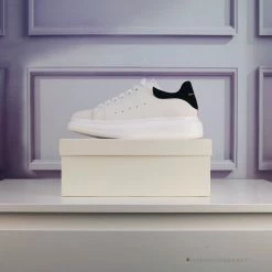 Hypeyourbeast A. Mcqueen Alexander McQueen White / Black Suede Heel Sneaker