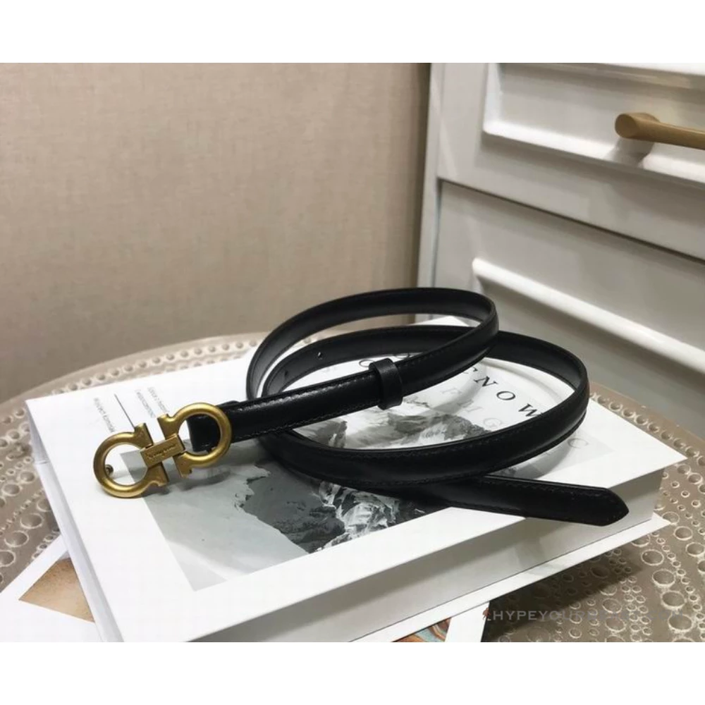 Hypeyourbeast SFG Women's Double G Leather Black Belt Belts