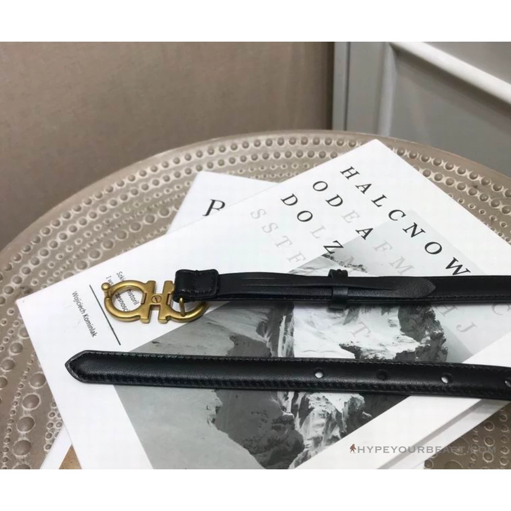 Hypeyourbeast SFG Women's Double G Leather Black Belt Belts