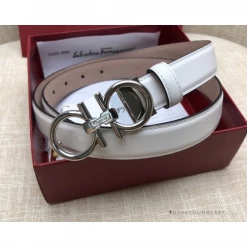 Hypeyourbeast SFG Men's Double G Leather White Belt Belts