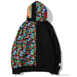 HypeYourBeast Bape Camo Hoodie Black Multi Color Clothes