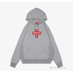 HypeYourBeast Hoodies & Jackets Supreme Cross Box Logo Hoodie Grey