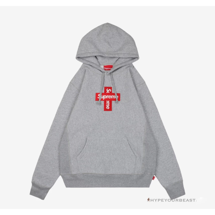 HypeYourBeast Hoodies & Jackets Supreme Cross Box Logo Hoodie Grey