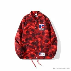 Hypeyourbeast BAPE X RUSSELL ATHLETIC Drawstring Camouflage 'RED' Clothes
