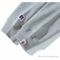 Hypeyourbeast BAPE X RUSSELL ATHLETIC Joint Pullover Long Sleeve Shirt'GREY'