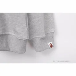 Hypeyourbeast BAPE Classic Ape Head Embroidered Long Sleeve Shirt'GREY'