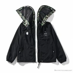 Hypeyourbeast BAPE X FCRB Joint Double Zip Camouflage Hoodie'BLACK' Clothes