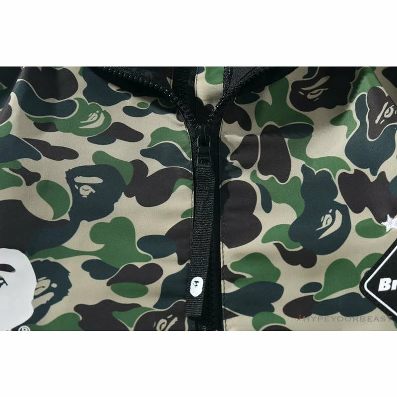 Hypeyourbeast BAPE X FCRB Joint Double Zip Camouflage Hoodie 'GREEN'