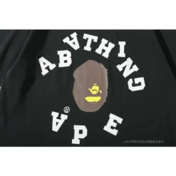 Hypeyourbeast BAPE Messy Letters Upside Down Little Ape Head Tee Shirt'BLACK'
