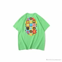 Hypeyourbeast Clothes BAPE Baby Milo Color Square Ape Head Tee Shirt 'GREEN'