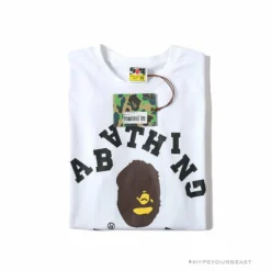 Hypeyourbeast BAPE Messy Letters Upside Down Little Ape Head Tee Shirt'WHITE'
