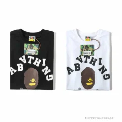 Hypeyourbeast BAPE Messy Letters Upside Down Little Ape Head Tee Shirt'BLACK'