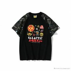 Hypeyourbeast Clothes BAPE Baby Milo Galaxy Astronaut Luminous Tee Shirt 'BLACK'