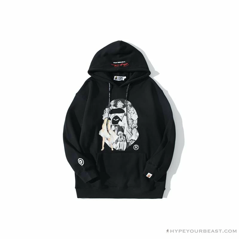 Hypeyourbeast Clothes BAPE Marilyn Monroe Hoodie 'BLACK'
