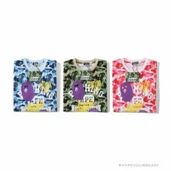 Hypeyourbeast BAPE Ape Head Star Camouflage Shading Tee Shirt'GREEN'