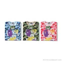 Hypeyourbeast BAPE Ape Head Star Camouflage Shading Tee Shirt'PINK' Clothes