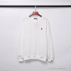 Hypeyourbeast BAPE Classic Ape Head Embroidered Long Sleeve Shirt 'WHITE' Clothes