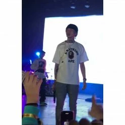 Hypeyourbeast BAPE Classic Basic Ape Man Head English LOGO Tee Shirt'WHITE'