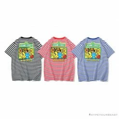 Hypeyourbeast BAPE Baby Milo Sesame Street Striped Tee Shirt'RED'