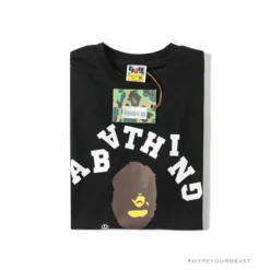 Hypeyourbeast BAPE Messy Letters Upside Down Little Ape Head Tee Shirt'BLACK'