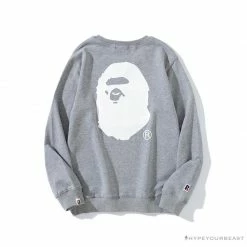 Hypeyourbeast BAPE X RUSSELL ATHLETIC Joint Pullover Long Sleeve Shirt 'GREY'