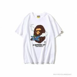 Hypeyourbeast BAPE Co-Branded Fly Boy Tee Shirt 'WHITE' Clothes