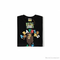 Hypeyourbeast BAPE Baby Milo Color Letter Monkey Tee Shirt'BLACK'