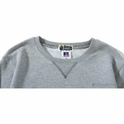 Hypeyourbeast BAPE X RUSSELL ATHLETIC Joint Pullover Long Sleeve Shirt'GREY'