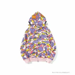 Hypeyourbeast BAPE Shark Head STA Star Camouflage Hoodie 'PINK'