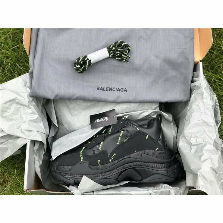 Hypeyourbeast BCG Triple S Allover Logo - Black Fluo Yellow