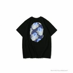 Hypeyourbeast BAPE Blue Ape Head Green Storm Tee Shirt 'BLACK' Clothes