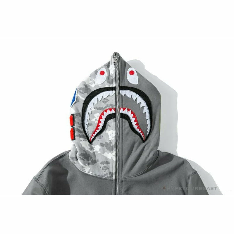 Hypeyourbeast BAPE Digital Pixel Camouflage Hoodie 'GREY' Clothes
