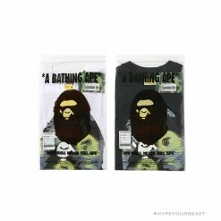 Hypeyourbeast BAPE Green Ape Head Blue Storm Tee Shirt'WHITE' Clothes
