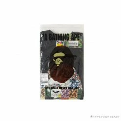 Hypeyourbeast BAPE Ape Man Head 28th Anniversary Camouflage Color Block Tee Shirt'BLACK' Clothes