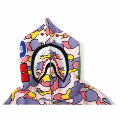 Hypeyourbeast BAPE Shark Head STA Star Camouflage Hoodie'PINK'