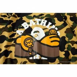 Hypeyourbeast Clothes BAPE KIDS Elbow Hug Gorilla Camouflage Tee Shirt'YELLOW'
