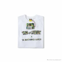 Hypeyourbeast BAPE Little Ape Head Tom And Jerry Chase Tee Shirt'WHITE' Clothes