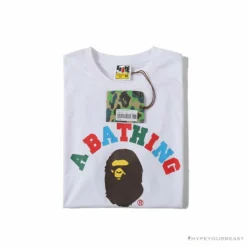 Hypeyourbeast Clothes BAPE Little Ape Head Colorful Classic Tee Shirt'WHITE'