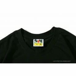 Hypeyourbeast Clothes BAPE Green Ape Head Blue Storm Tee Shirt'BLACK'