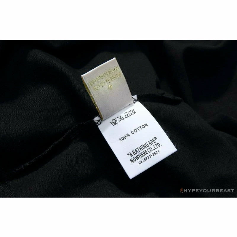 Hypeyourbeast Clothes BAPE Luminous Spots Camouflage Great Ape Man Black Head Cotton Short Sleeve Tee Shirt 'BLACK'