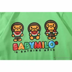 Hypeyourbeast Clothes BAPE Baby Milo Watermelon Little Monkey Tee Shirt'GREEN'