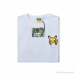 Hypeyourbeast Clothes BAPE Baby Milo Pocket Pikachu Tee Shirt'WHITE'