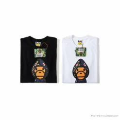 Hypeyourbeast BAPE Baby Milo Blue Shark Hat Little Monkey Tee Shirt'WHITE'