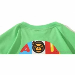 Hypeyourbeast Clothes BAPE Baby Milo Color Square Ape Head Tee Shirt'GREEN'