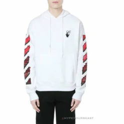 HypeYourBeast Off White Hoodie White Red Hoodies & Jackets