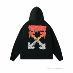 HypeYourBeast Off White Hoodie Red Orange - Black