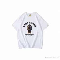 Hypeyourbeast BAPE Baby Shark Red Shark Tee Shirt 'WHITE'
