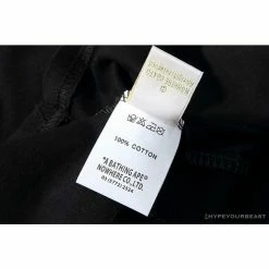 Hypeyourbeast BAPE Classic Basic Ape Man Head English LOGO Tee Shirt'BLACK' Clothes